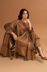 Pezwan - Winter 3PC Dhanak Embroidered Suit - SS0418